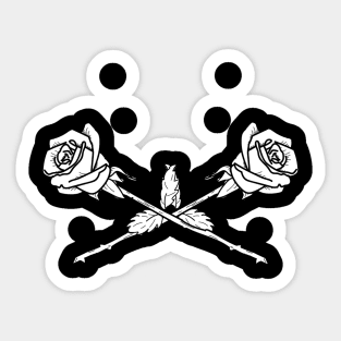 Double Rose White Sticker